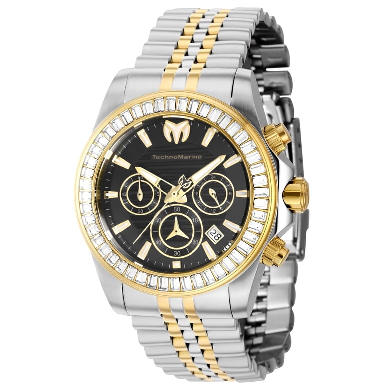 Technomarine Manta Chronograph GMT Quartz Crystal Black Dial Men's