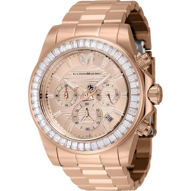 Technomarine Manta Chronograph GMT Quartz Crystal Rose Gold Dial
