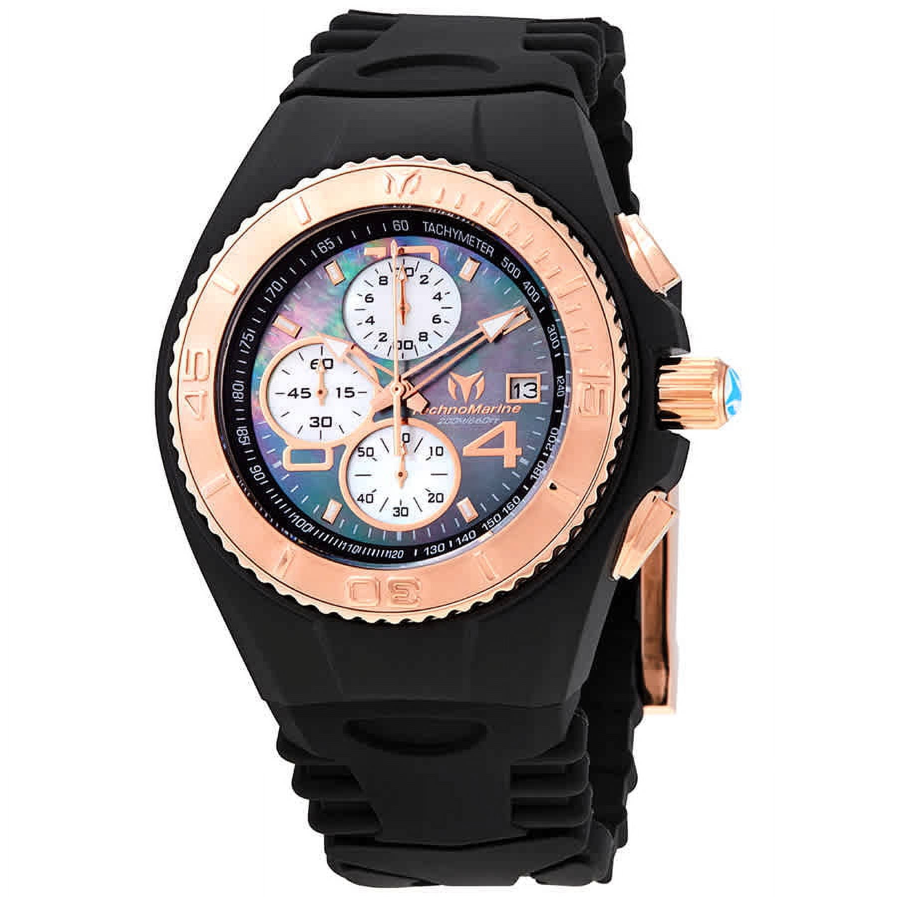 TECHNOMARINE Men's TM-115350 Cruise Original Quartz Black, Rose Gold Dial Watch