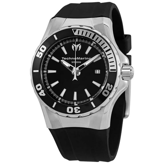 Technomarine Men's TM-215054 Sea Manta Analog Display Swiss Quartz Black Watch