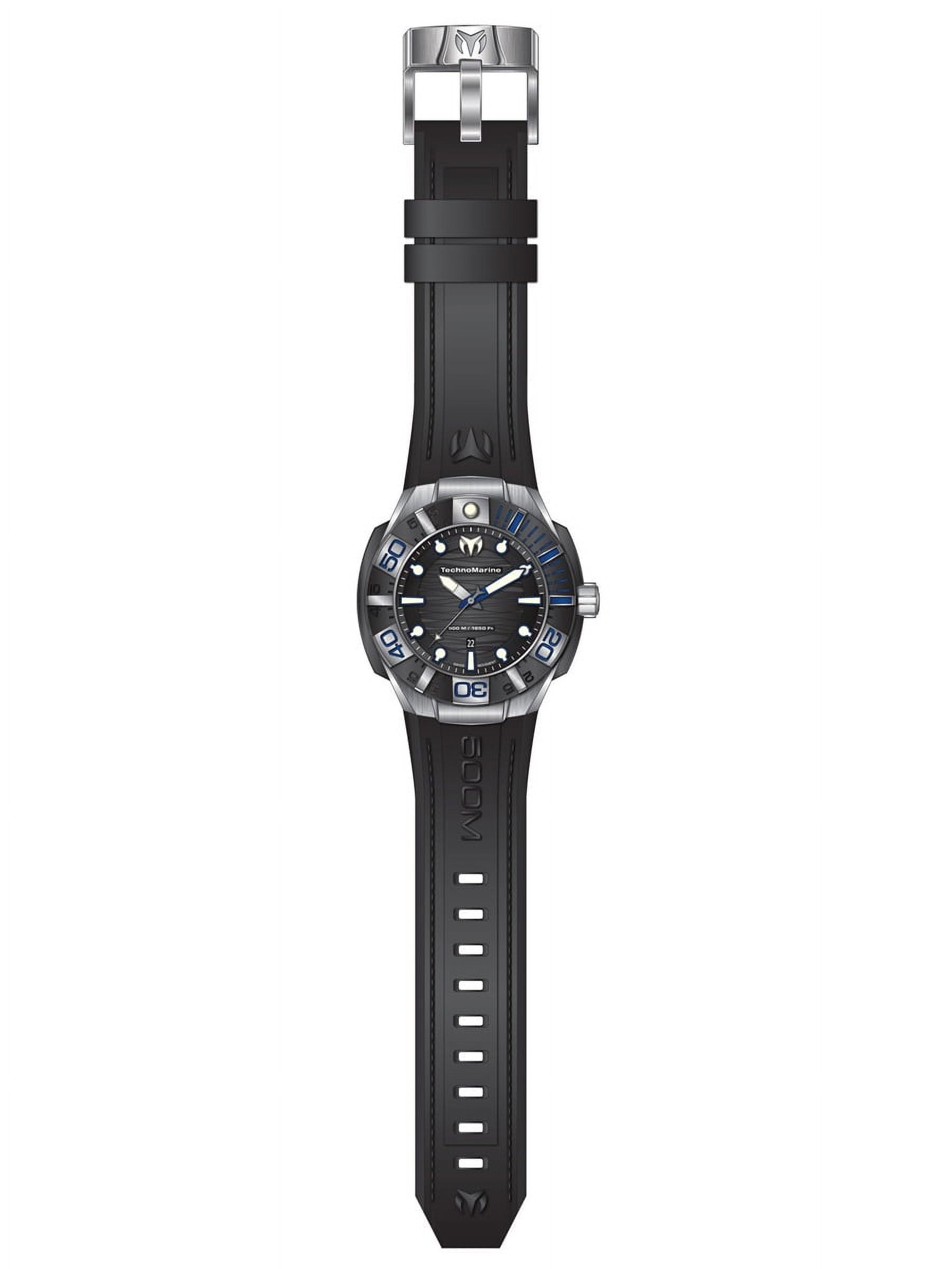 Technomarine Men s TM 515011 Reef Black Dial Black Silicone Strap Swiss Dive Watch Walmart