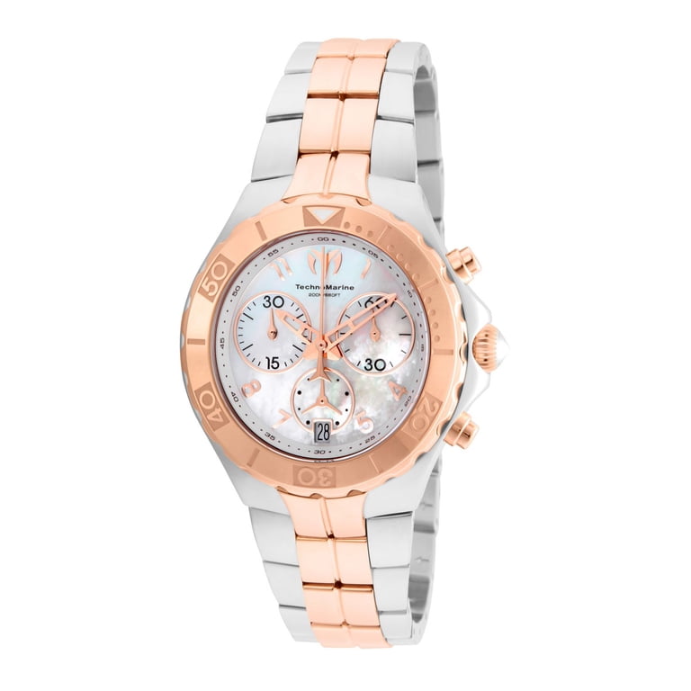 TechnoMarine Sea Pearl Swiss Quartz MOP Diamond Watch Technomarine TM-715038 Sea MOP Dial Leather Strap  main image 3