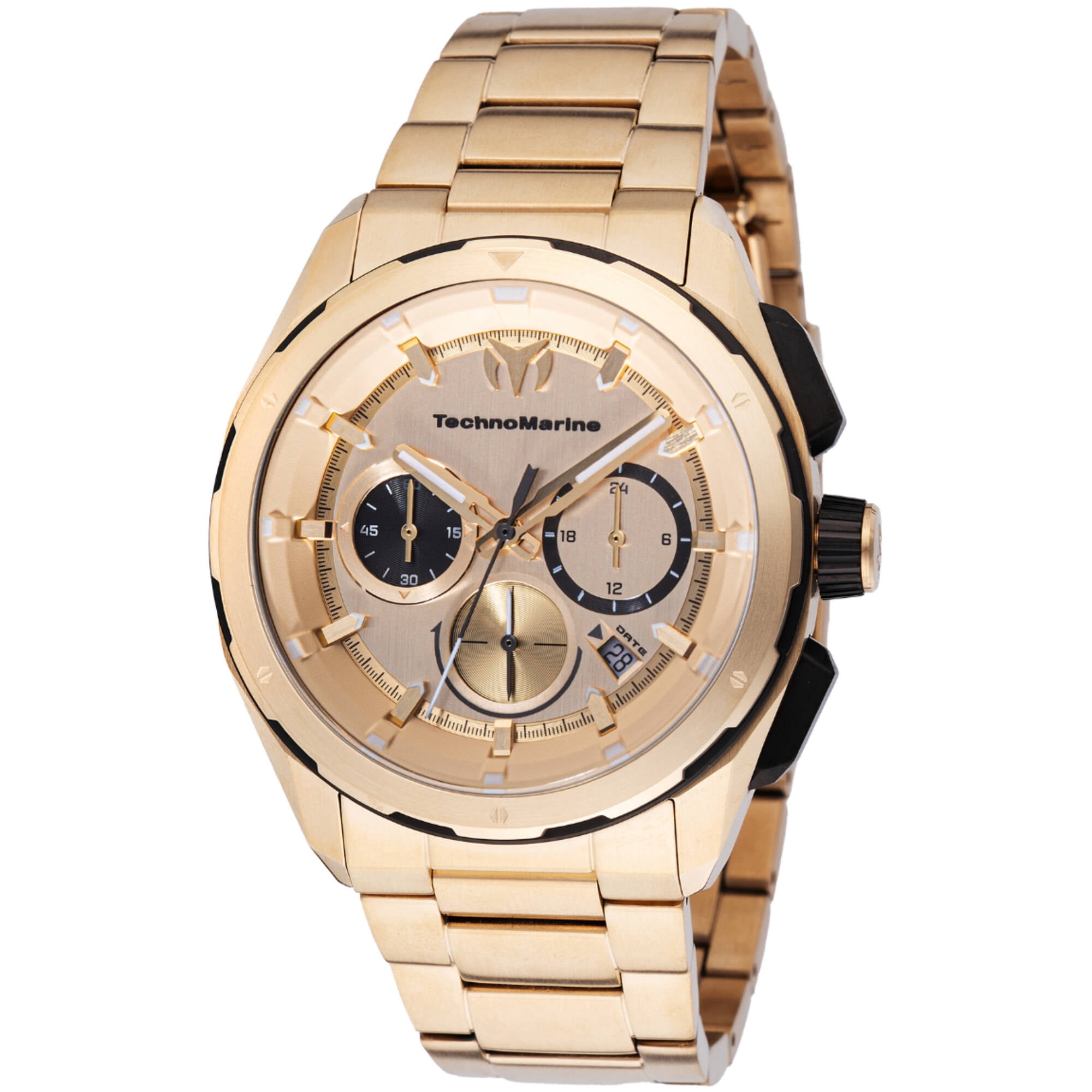 Technomarine Ocean Chronograph GMT Quartz Gold Dial Men display picture 3