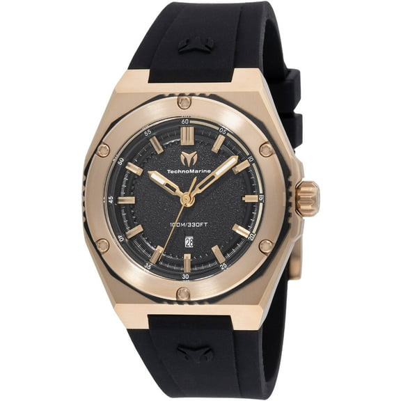 Technomarine Coral Quartz Black Dial Ladies Watch TM-416056