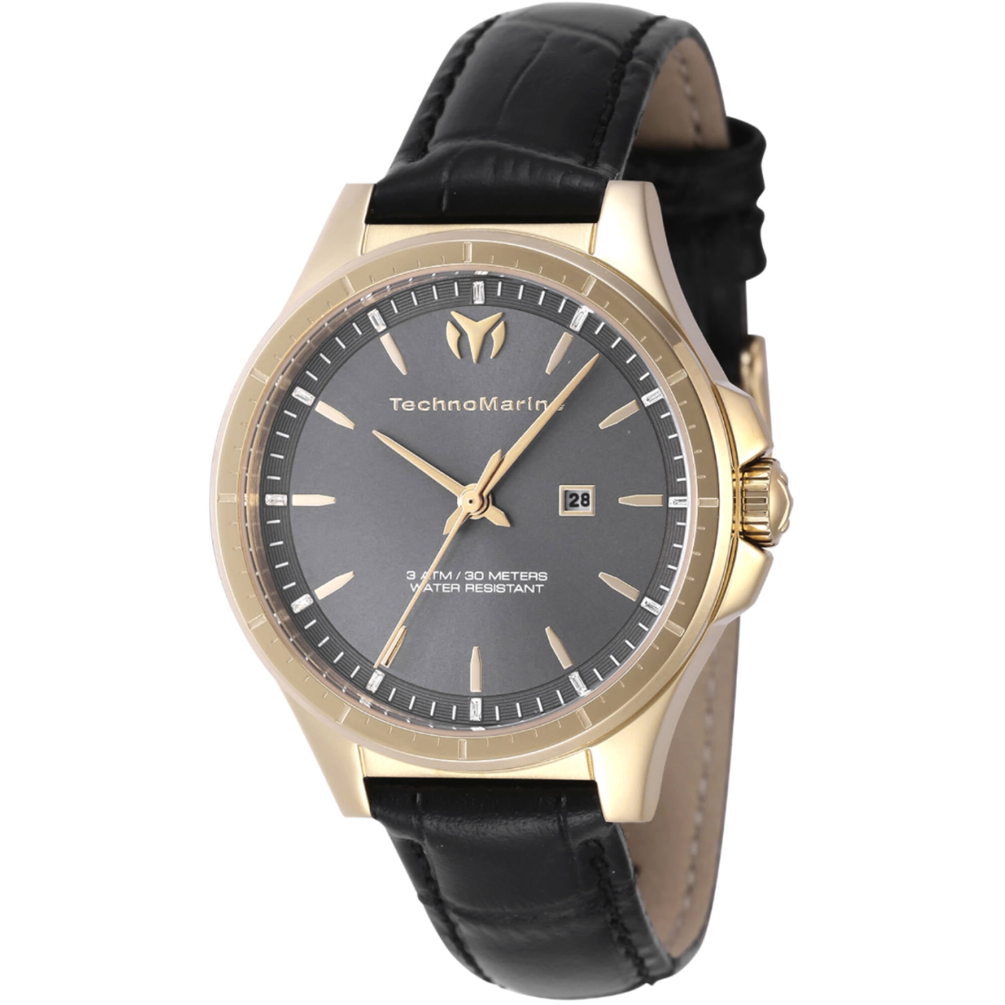 Technomarine TM-822044 Women's MoonSun Black Leather Strap Watch