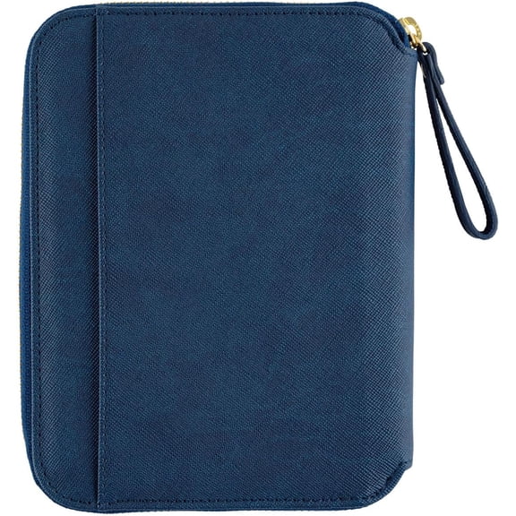 Techo A6 Planner Cover - Chic Navy PU Zipper with Pen Hook