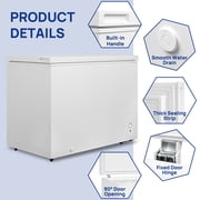 Techomey 10.5 Cu ft 115V Top Freezer Chest Freezer With Adjustable Thermostat