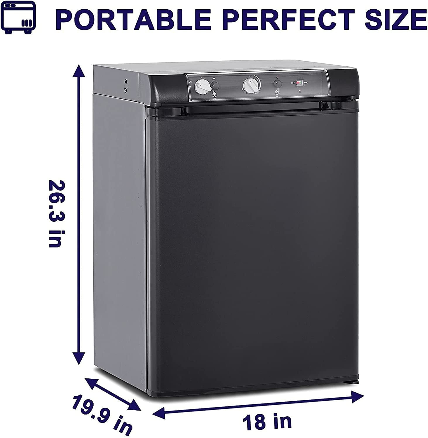 Techomey 2.1 Cu ft Propane Camper Fridge, 3 Way 12V/110V/LPG, Quiet RV ...