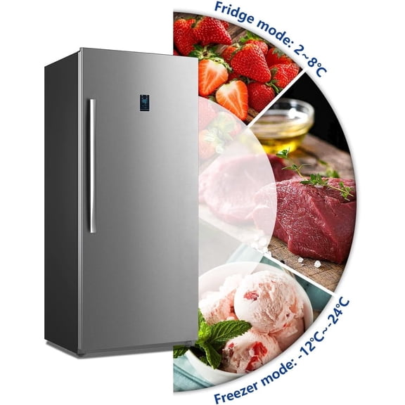 Techomey 21 Cu Ft Single Door Upright Freezer/Refrigerator LED Display Frost Free