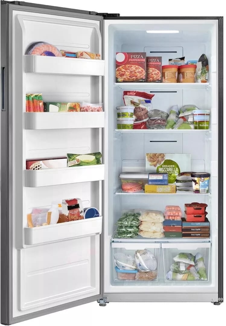 Smad 33 Inch Upright 21 Cu ft Freezer in Stainless Steel Left Door Fridge Home Garage 115V