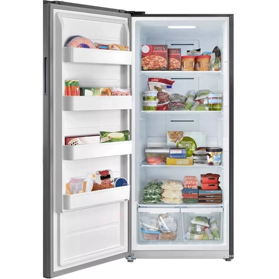 Smad 33 Inch Upright 21 Cu ft Freezer in Stainless Steel Left Door Fridge Home Garage 115V