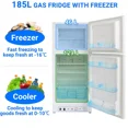 thumbnail image 1 of Techomey 6.1 Cu.Ft Propane Refrigerator Off Grid 2 Way RV Top Freezer Cabin Boat 110V Gas Fridge, 1 of 10