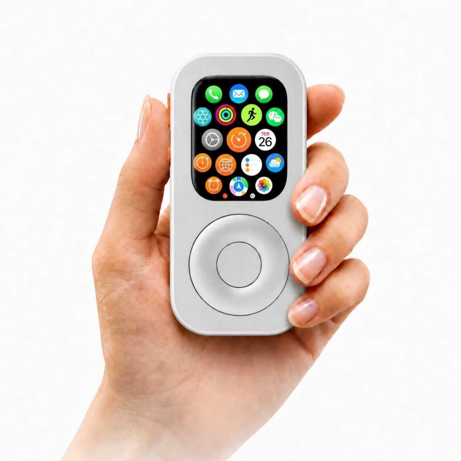 SENDFU Techpod RePod Case Compatible with Apple Watch Series 10/11 42mm, CNC Aluminum Protective Cover with Tactile Scroll Wheel, MagSafe Charging