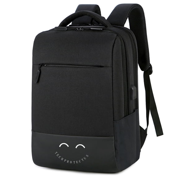 Techprotectus 15.6" Laptop Backpack with USB Charging Port, Black