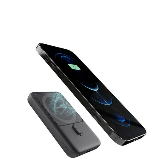 Techsmarter 10000mAh Magnetic Wireless Power Bank with Kickstand, Portable Charger for iPhone 12, 13, 14, 15 only