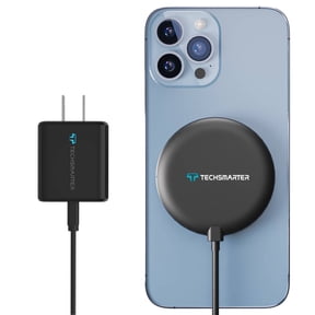 Techsmarter 15W Magnetic Qi Wireless Charger, Fast Charging. Compatible with MagSafe, iPhone 12, 12 Pro, 12 Pro Max, 12 Mini, Airpods, MagSafe Cases