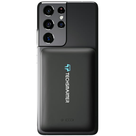 Techsmarter 8000mAh Wireless Power Bank with Anti-Slip Suction Cups, 18W USB-C PD Portable Charger, for iPhone 14, 13, 12, 11, SE 2020, X, XR, XS, 8, Note, Samsung S22, S21, S20, S10, S9, S8, LG ThinQ