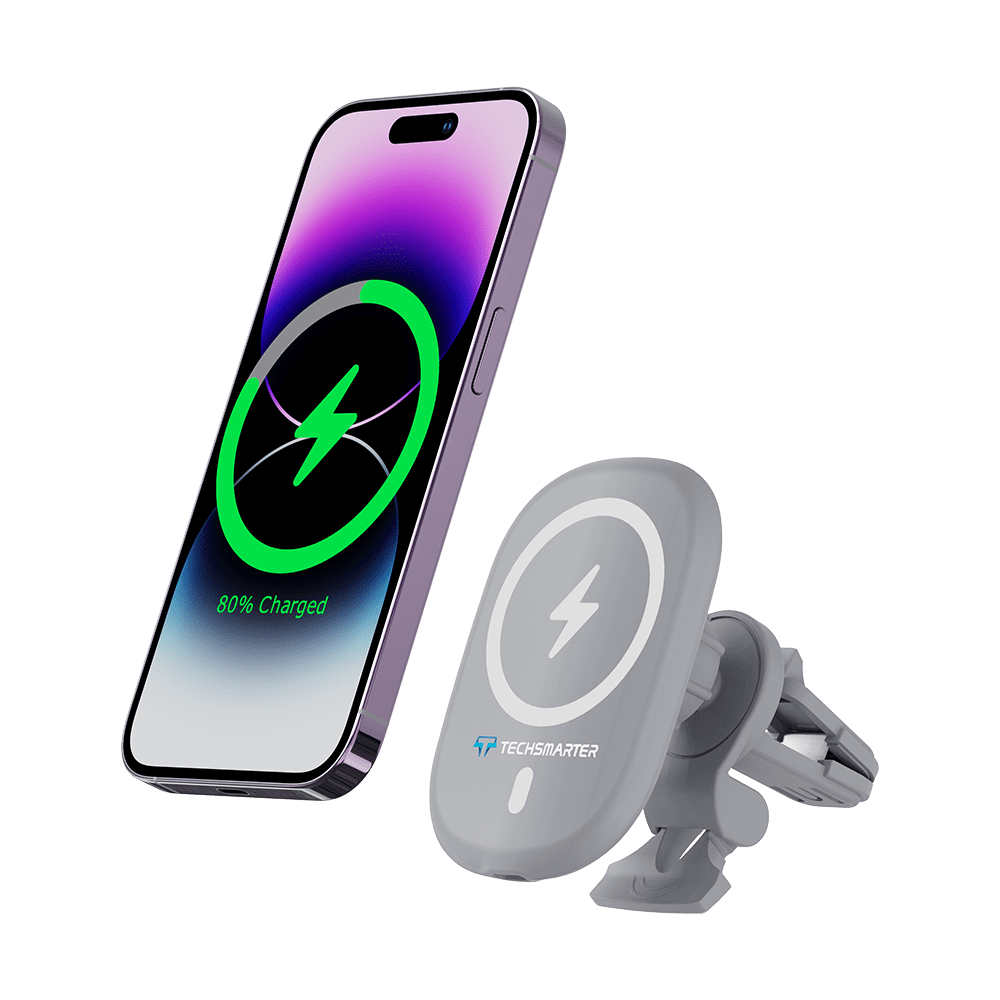 Techsmarter Wireless Car Charger & Mount with Air Vent Holder