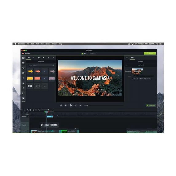 Techsmith CAMS01U-18 Camtasia 2018 Commercial Upgrade Mac & Window Electronic Software Delivery
