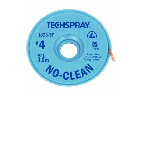 Techspray No-Clean Blue #4 Braid Desoldering Wick - Small Size for Precision Soldering