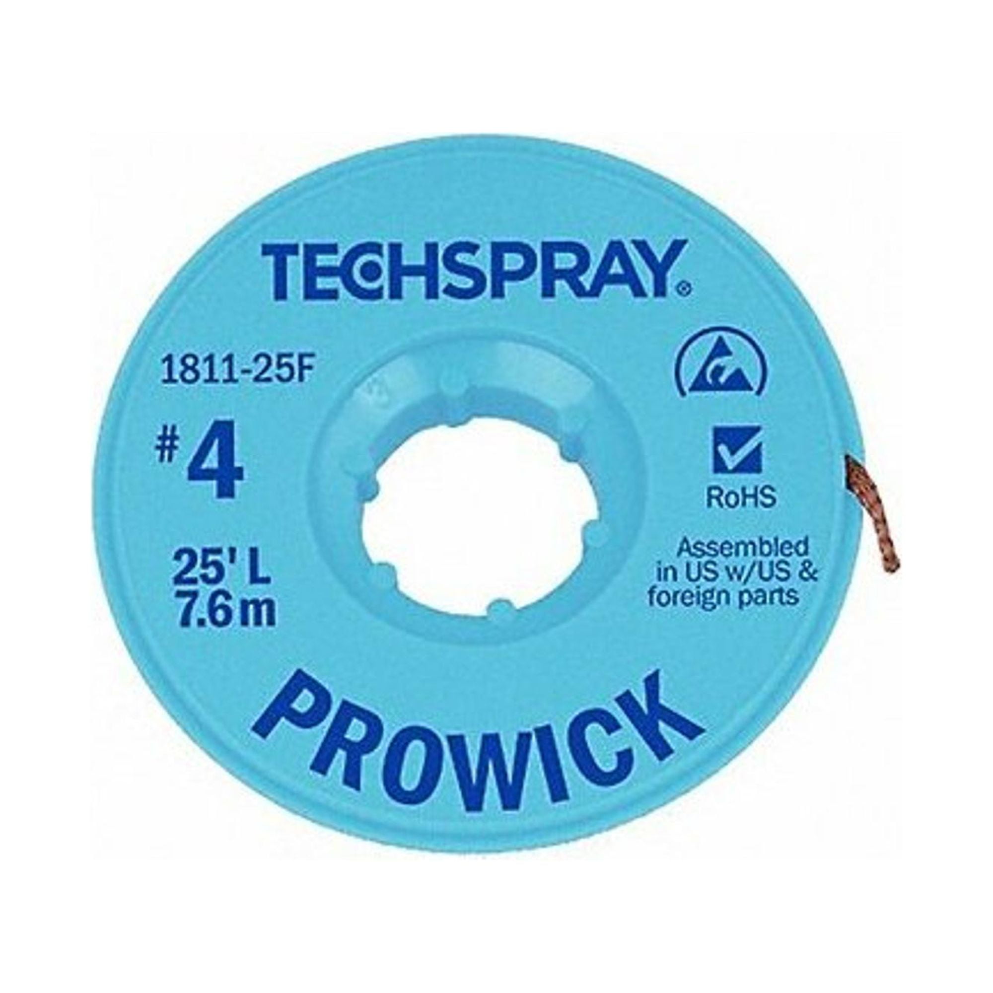 Techspray Desoldering Braid - 0.9mm Width X 10ft Length Copper Wick For Electronics Repair