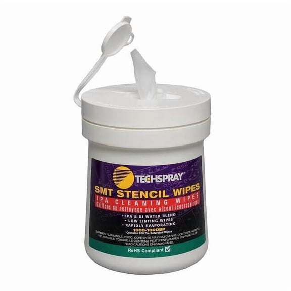 Techspray Technical Cleaning Wipes Pop Up Tub 1608-100DSP