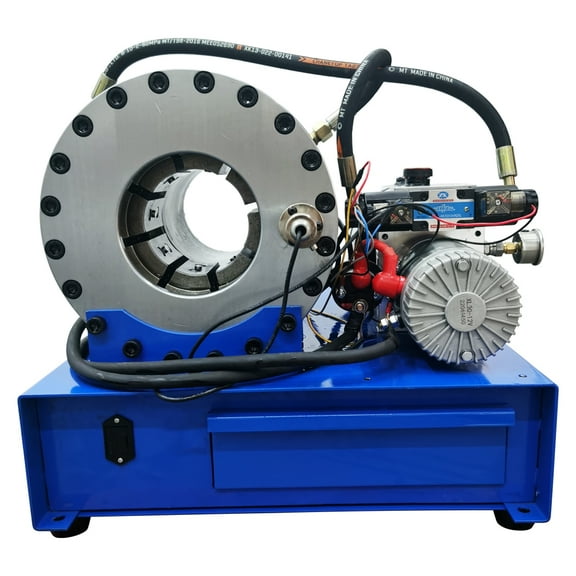 Techtongda 1/4-2" Car Portable Electric High Pressure Hydraulic Hose Crimping Machine 10 Dies Tube Shrinking Machine 12V