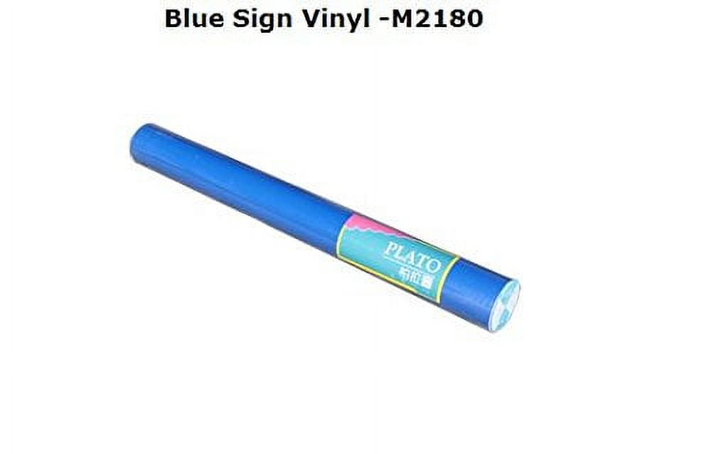 Techtongda 1 Roll Blue 24"x10yards Plato Sign Vinyl Decals Film Sticker Advertising Cutting Plotter for Window Car Body(#004215)