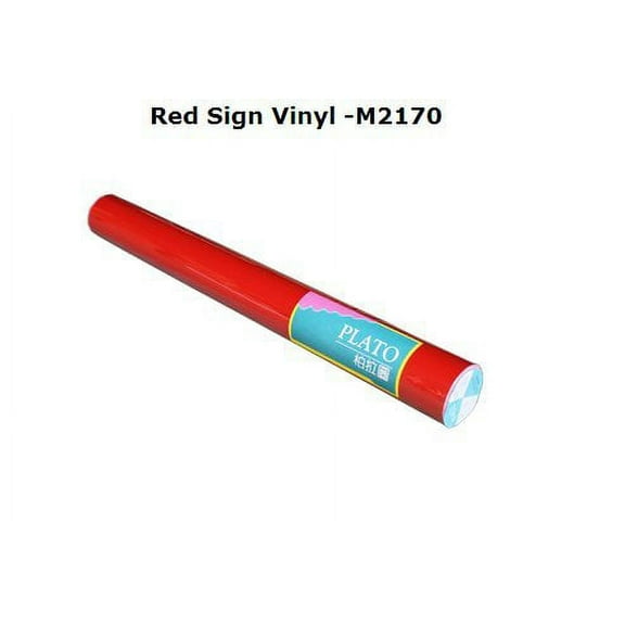 Techtongda 1 Roll Red 24"x10yards Plato Sign Vinyl Decals Film Sticker Advertising Cutting Plotter for Window Car Body(004213)