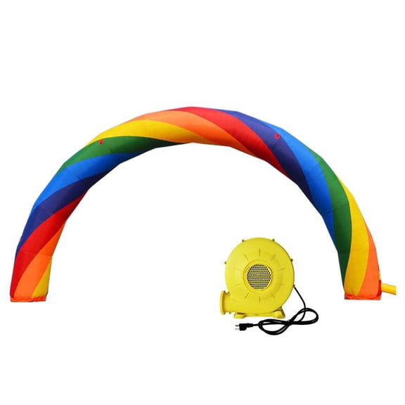 Techtongda 10M Inflatable Rainbow Advertising Arch with PU Coated for Advertising Party Decoration with 110V Blower