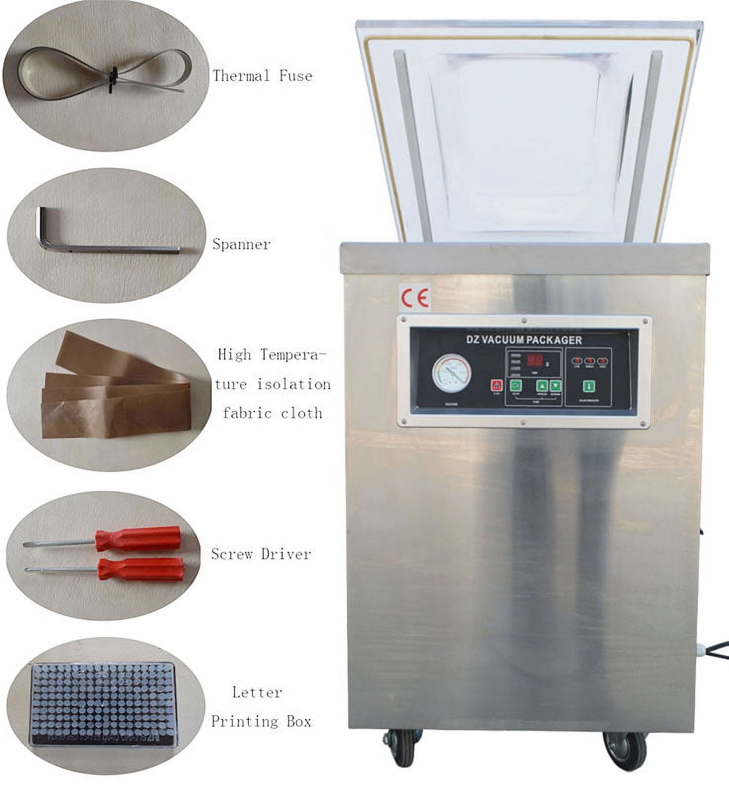 Techtongda 110V Single Chamber Vacuum Sealing Machine Vacuum Sealer with Double 500mm Sealing Bars DZ-500(Item #160809)