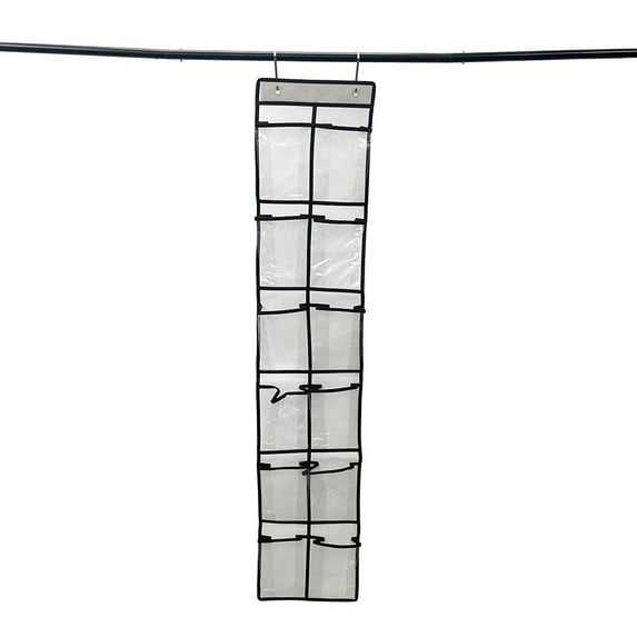 Techtongda 12 Pocket Rear Door Storage Bag Door Hanging Organizer Space Saving Display Holder with 2 Metal Hooks