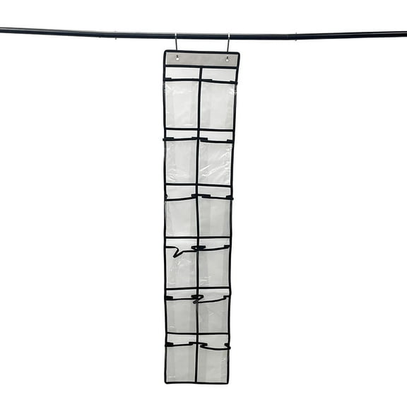 Techtongda 12 Pocket Rear Door Storage Bag Door Hanging Organizer Space Saving Display Holder with 2 Metal Hooks