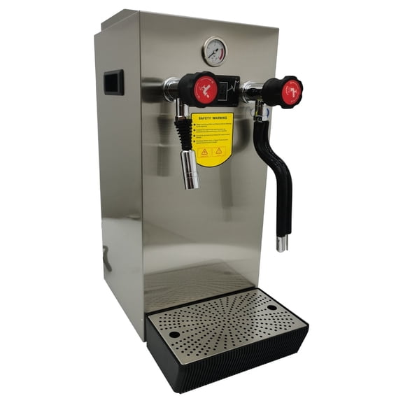 Techtongda 12L Commercial Steam Boiling Water Frothing Machine Multi-Purpose Electric Milk Foam Maker Stainless Steel 220V