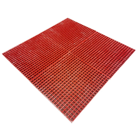 Techtongda 2.6ft*2.6ft Ground Grille Ground Grid Fiberglass FRP Grating Tree Grate Red 1.5" Thickness 1pc