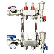 Techtongda 2-Branch PEX Radiant Floor Heating Manifold Set 1/2" Floor Manifold