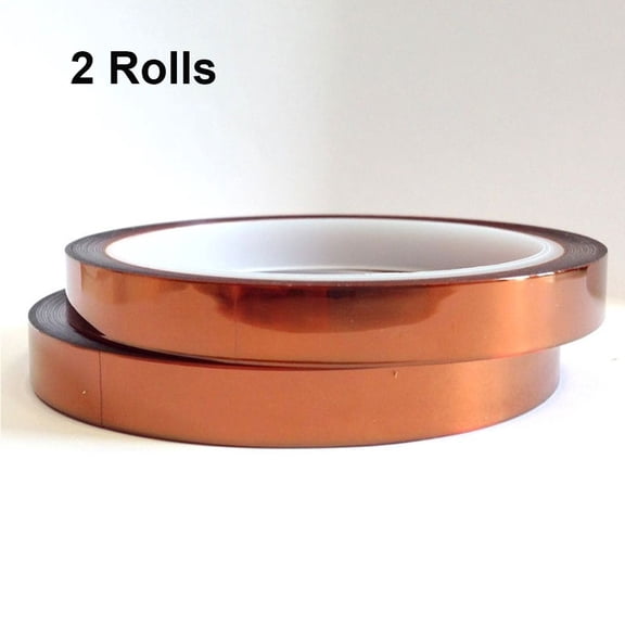 Techtongda 2 Rolls Heat Resistant Tape High Temperature Heat Sublimation and Heat Press Transfer Tape 10mm X 30m Per Roll