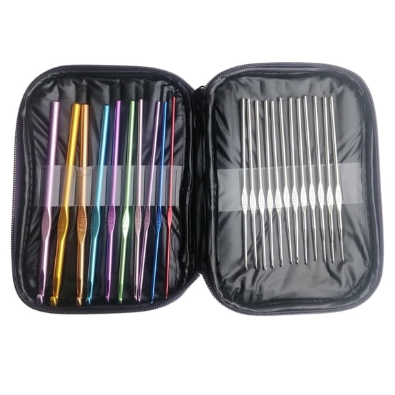 Techtongda 22pc Colorful Aluminum Crochet Hooks Needles Knit Weave Craft Woolen Yarn