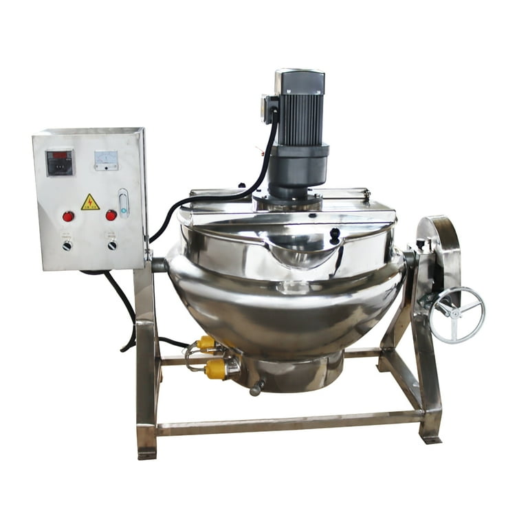 Techtongda Electric Pot Stirrer 26.5Gallon Stainless Steel Manual Tilt Kettle with Mixer 220V Walmart