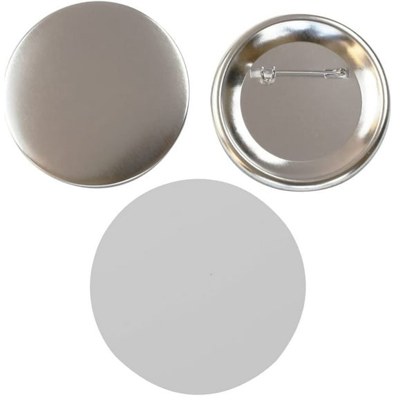 Techtongda 3" 75mm Pin Back Button Parts Round Button Parts Metal Badges 100 Sets/Pack DIY