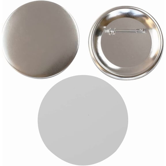 Techtongda 3" 75mm Pin Back Button Parts Round Button Parts Metal Badges 100 Sets/Pack DIY
