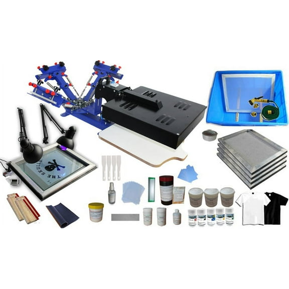 Techtongda 3 Color 1 Station Screen Printing Press Kit Shirt Printing Materials Exposure #006951