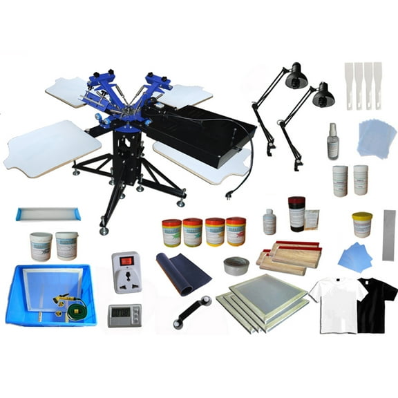 Techtongda 3 Color 4 Station Screen Printing Kit Screen Printing Equipments Materials Kit
