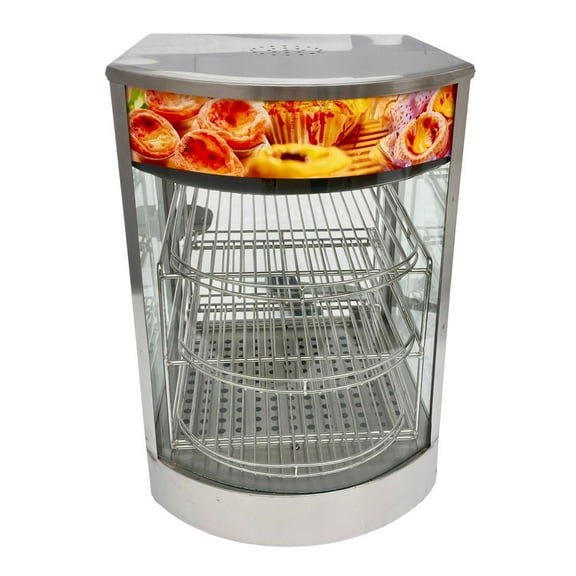 Techtongda 3 Layers Commercial Countertop Food Warmer Display Cabinet Case Stainless Steel