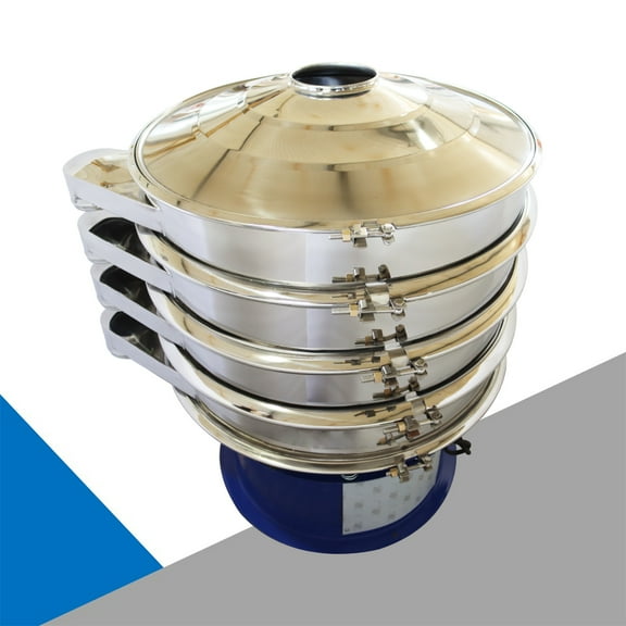 Techtongda 39.3" Stainless Steel Vibrating Screen Electric Vibrating Sieve Screen Shaker with 20 80 100 Mesh 220V