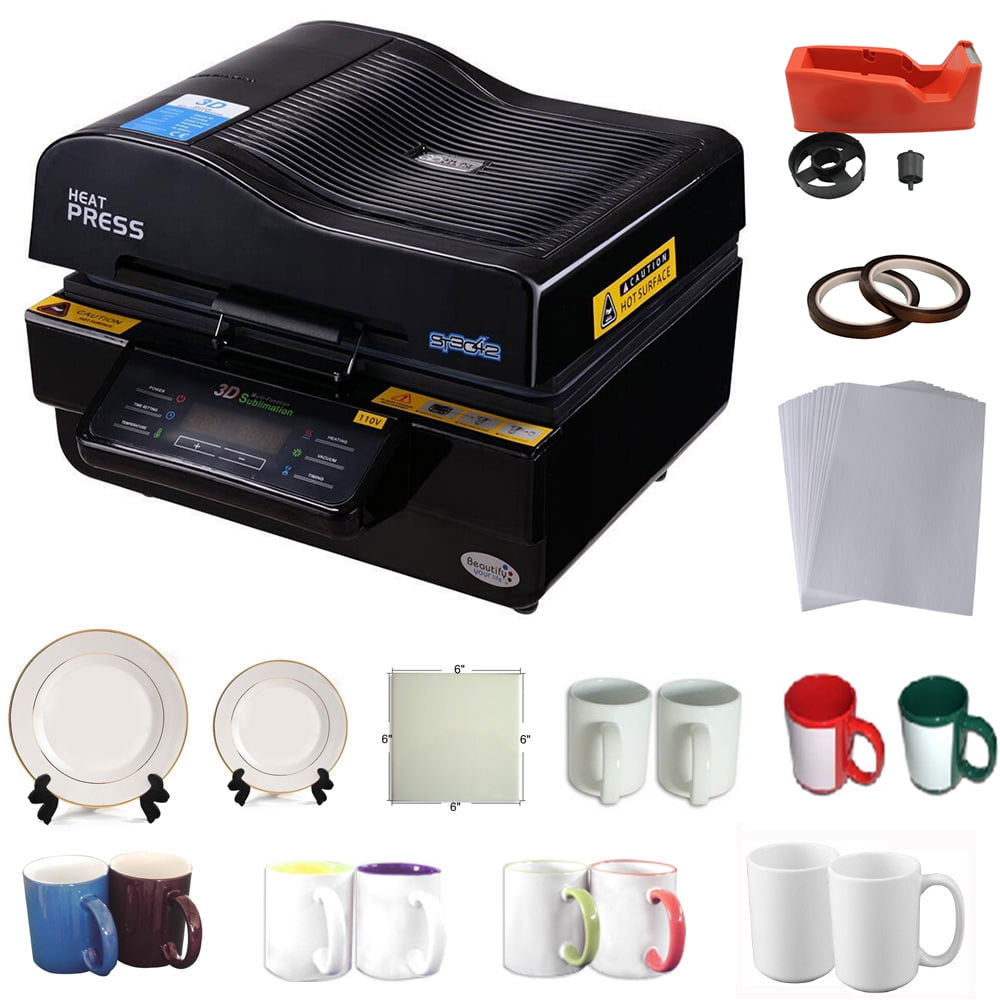 3D Sublimation Transfer Heat Press Machine Vacuum 3D Printer Heat Press  Machine Heat Transfer Accessories Tool for DIY Making