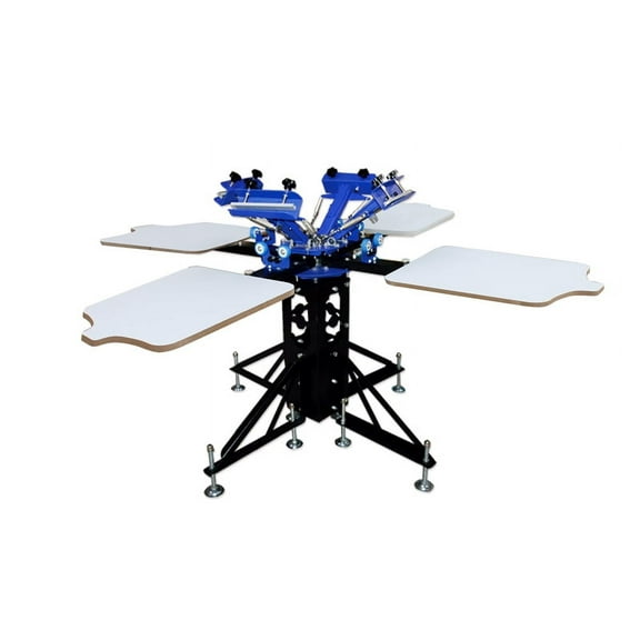 Techtongda 4 Color 4 Station Screen Printing Machine Screen Printing Press Screen Platen Rotating #006433