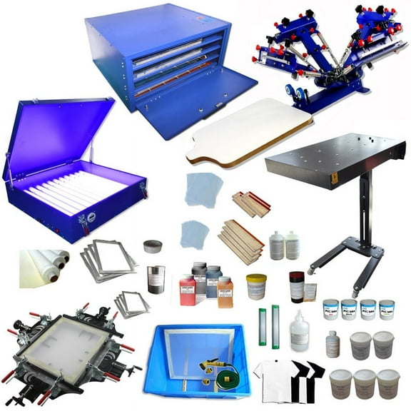 Techtongda 4 Color Screen Printing Kit Silk Screen Printing Machine Screen Printing Press #006934