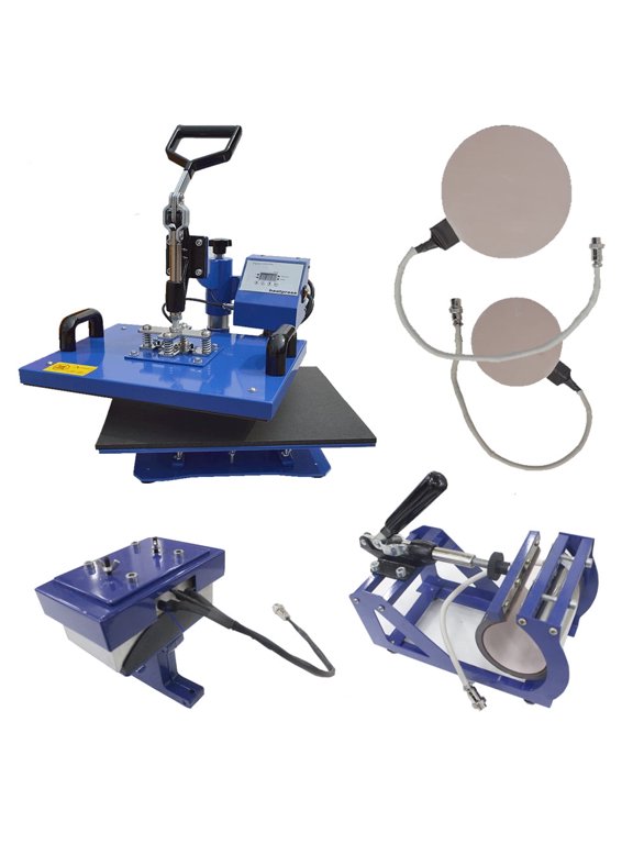5in1 Sublimation Heat Press Transfer Machine Mug Plate Cap Hat T-Shirts DIY Printing Business