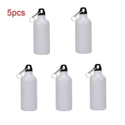 Techtongda 5pcs 600ml Blank Coated Sublimation Aluminium Water Bottle-white for Sublimation Heat Press Transfer